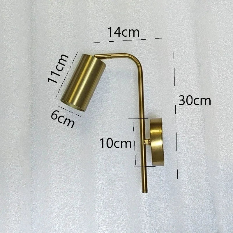 Applique murale élégante dorée LED – Chevet orientable