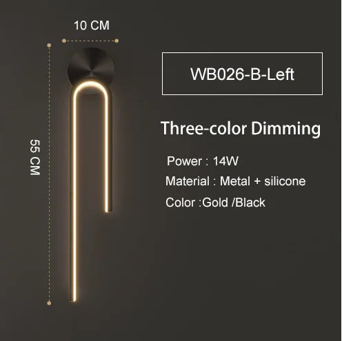 Applique murale LED ligne et courbe