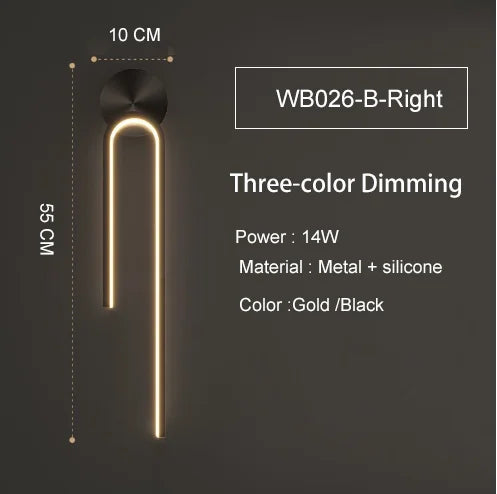 Applique murale LED ligne et courbe