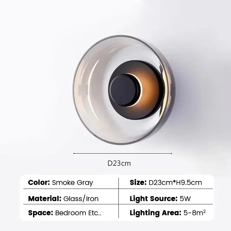 Applique murale LED nordique design en verre