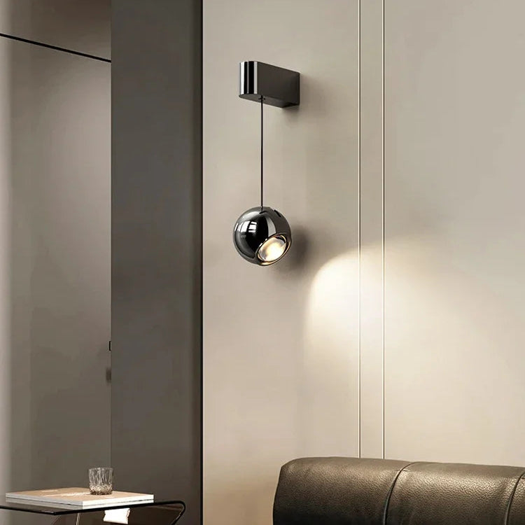 Applique murale LED réglable moderne – lampe design en aluminium noir ou argent