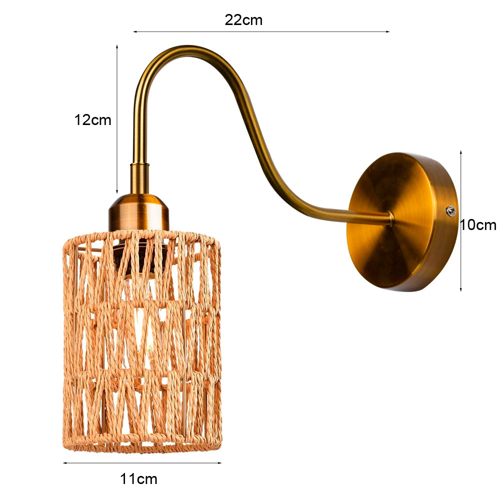 Applique murale en rotin bohème