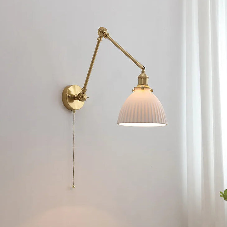 Applique LED murale cuivre art déco