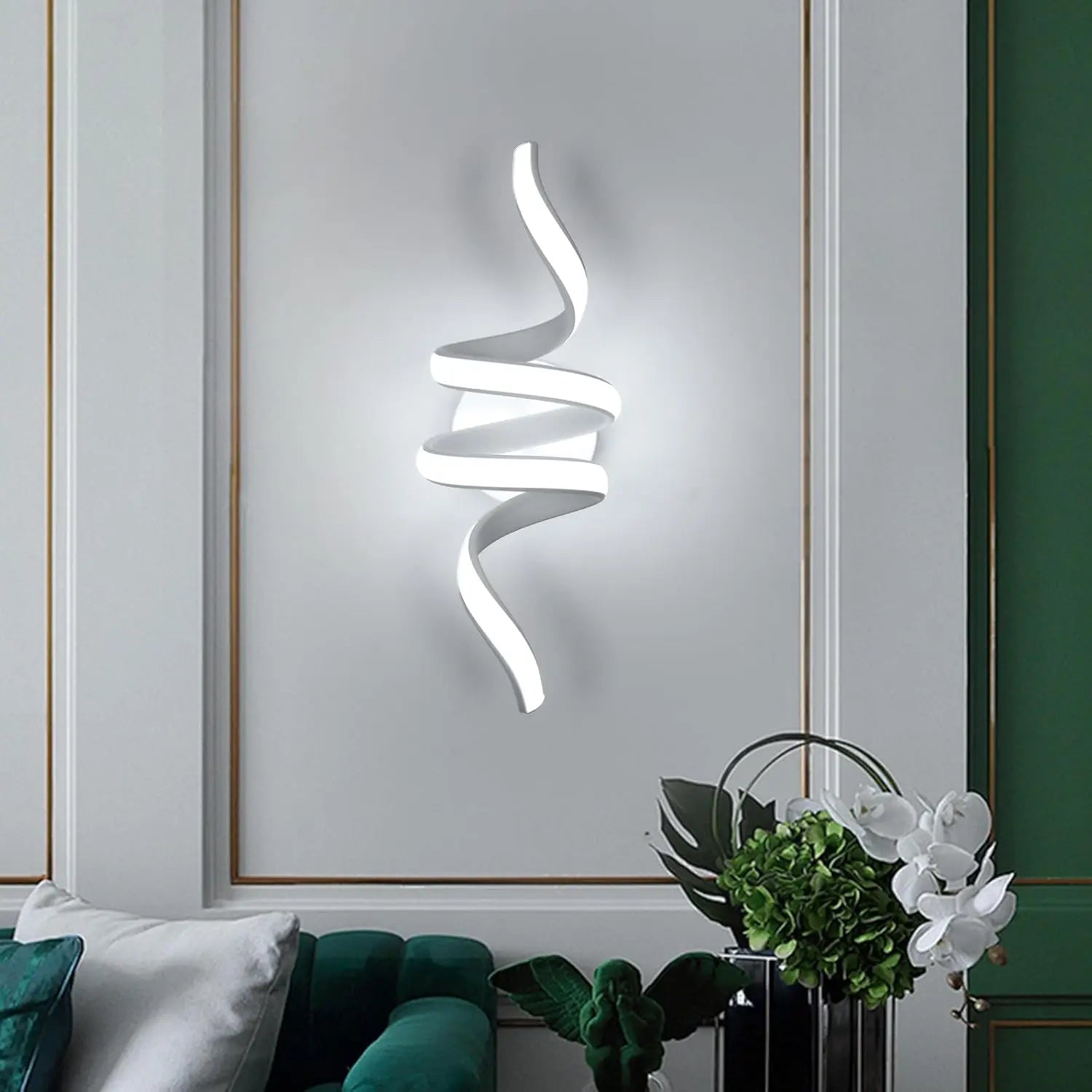 Applique murale LED aluminium spirale