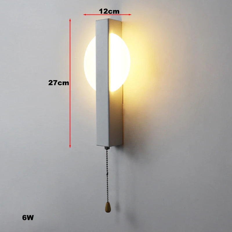 Applique murale LED scandinave – Interrupteur à tirette