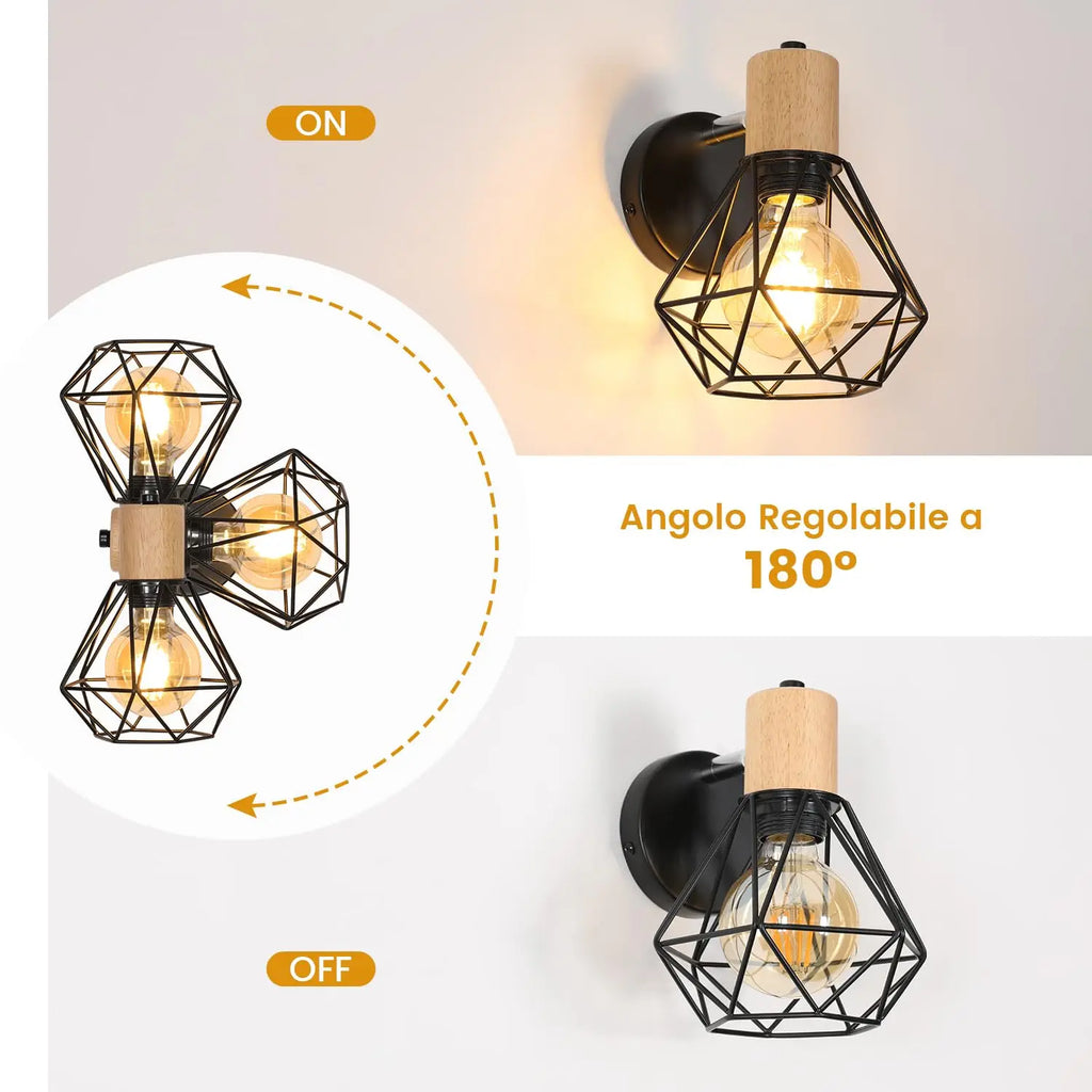 Applique murale retro noire