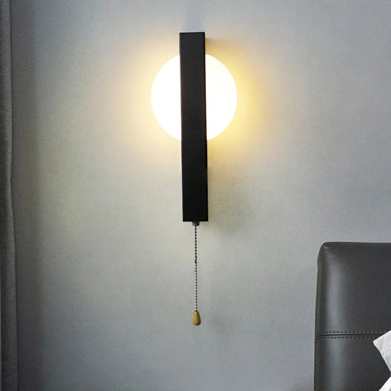 Applique murale LED scandinave – Interrupteur à tirette