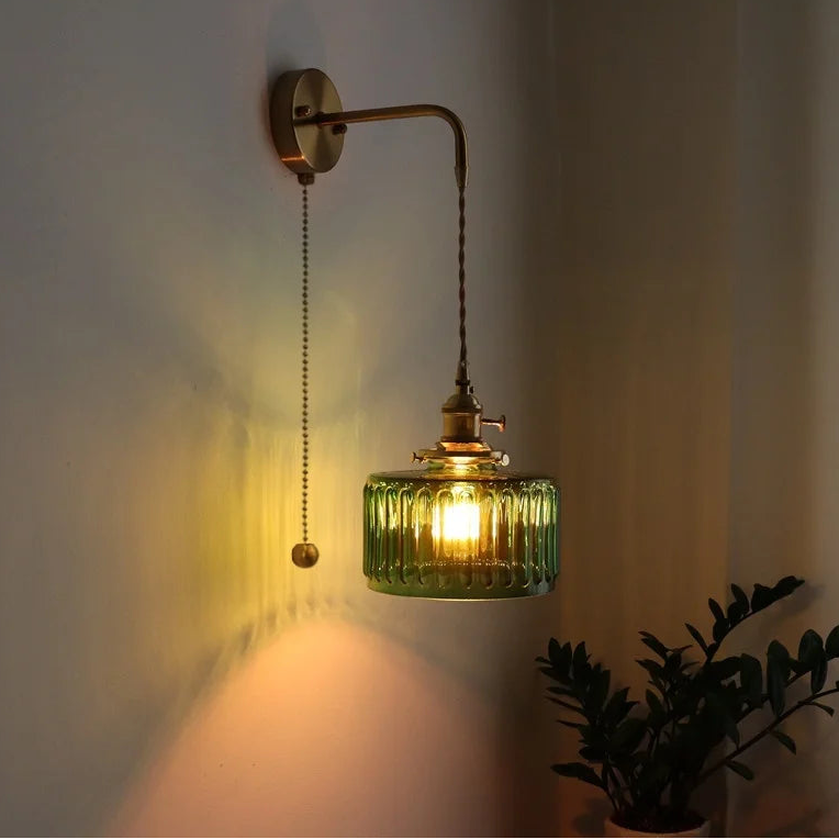 Applique murale LED cuivre et verre