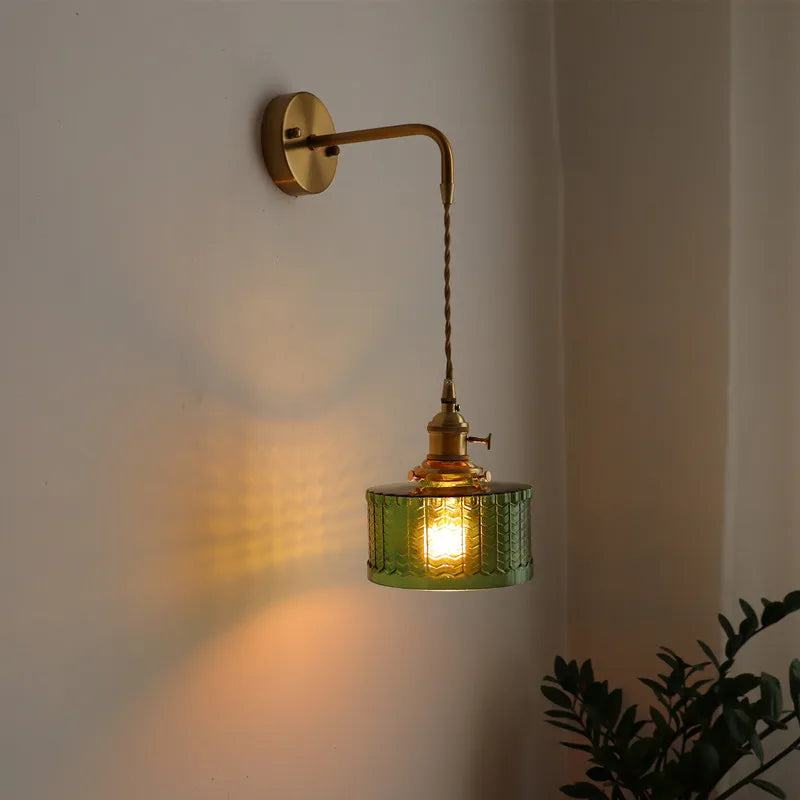 Applique murale LED cuivre et verre