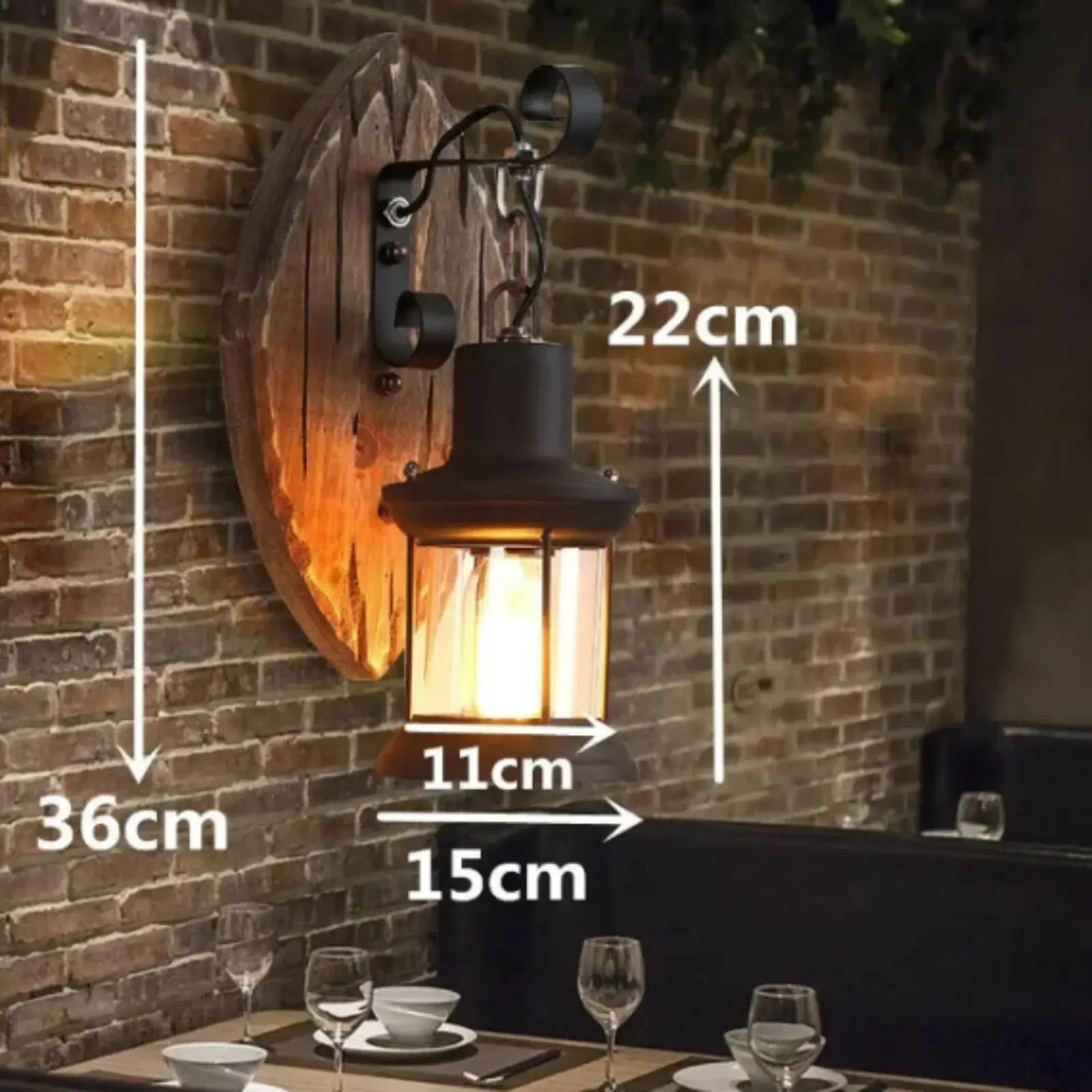 Applique murale antique bois et métal