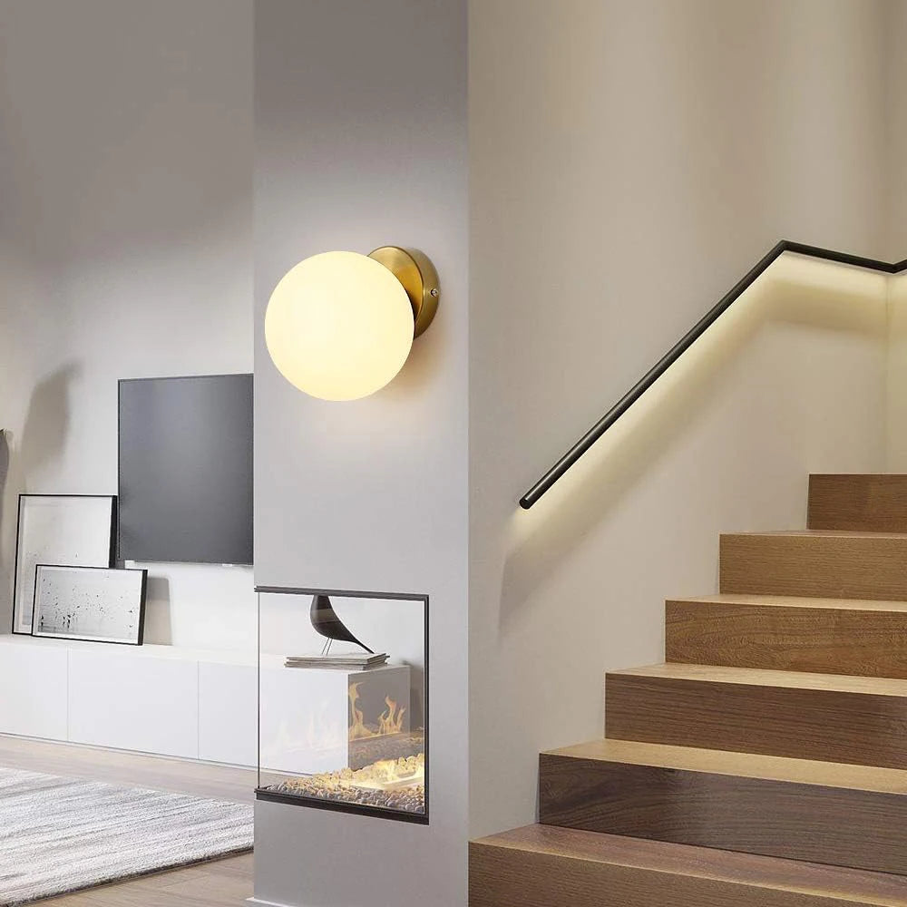Applique murale LED boule verre