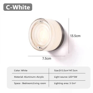 Applique murale LED ronde moderne en aluminium