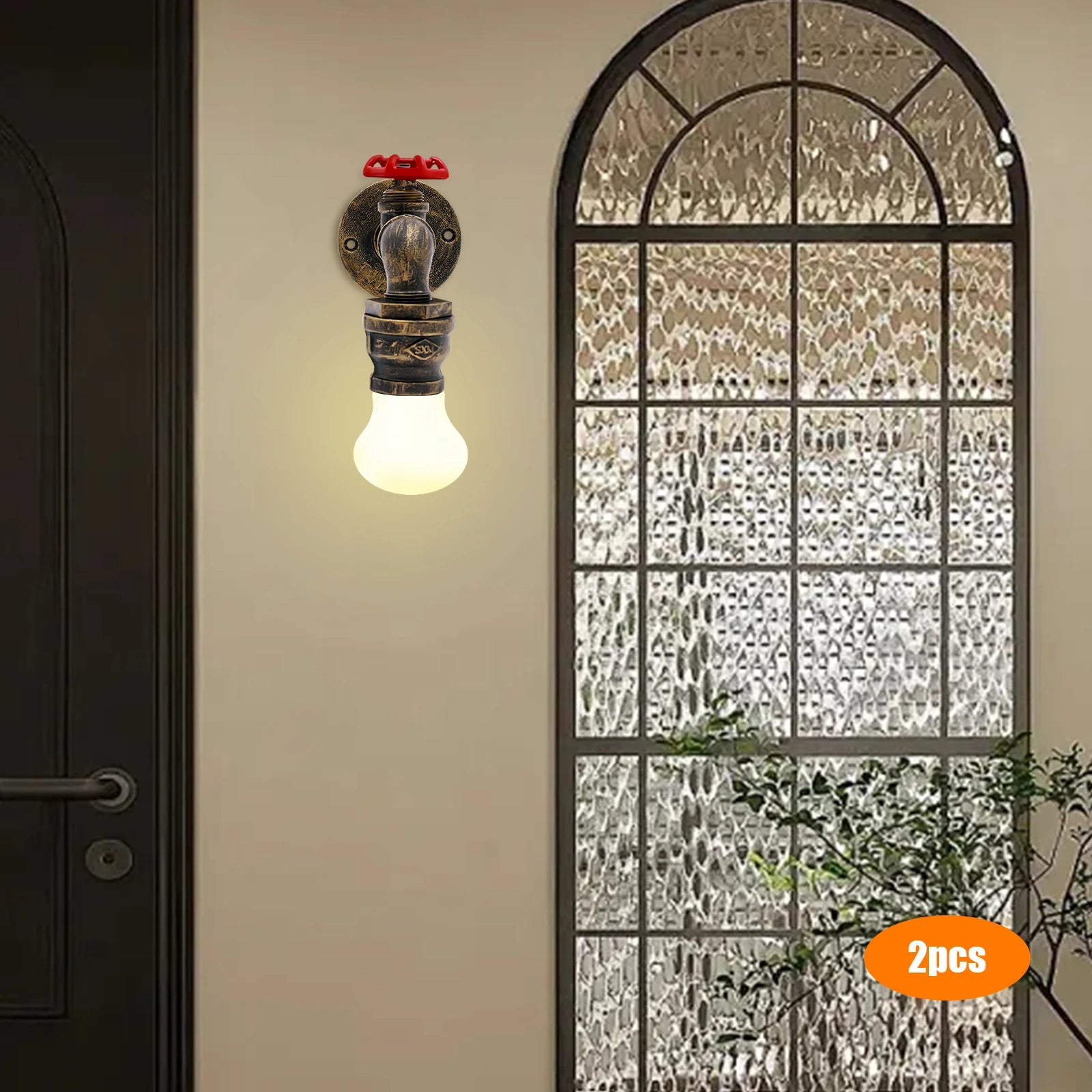 Lot de 2 appliques murales robinet