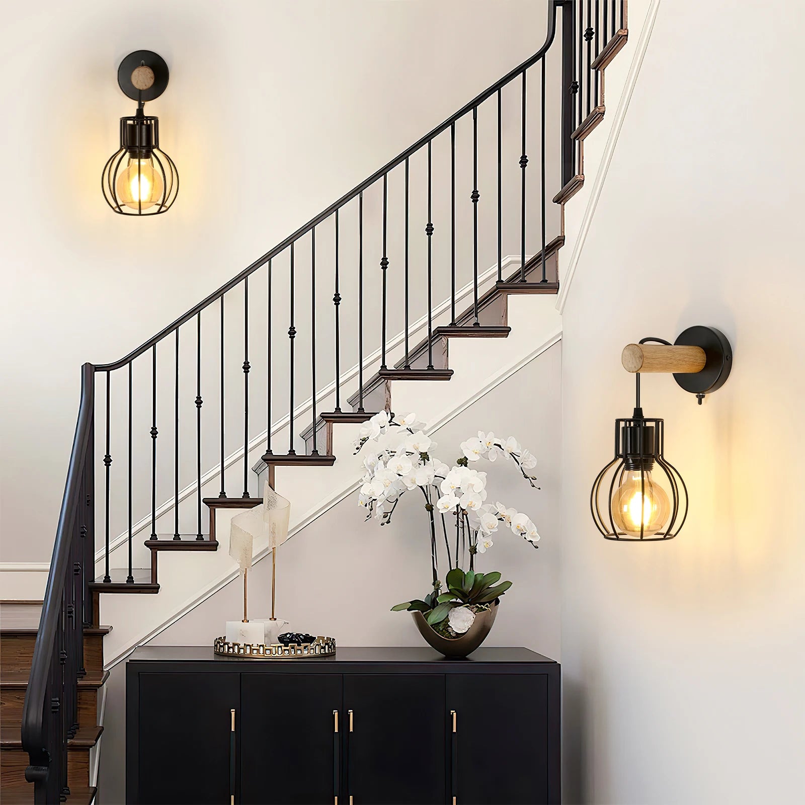 Applique murale rétro bois & métal