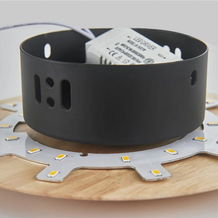 Applique murale LED nordique bois ronde