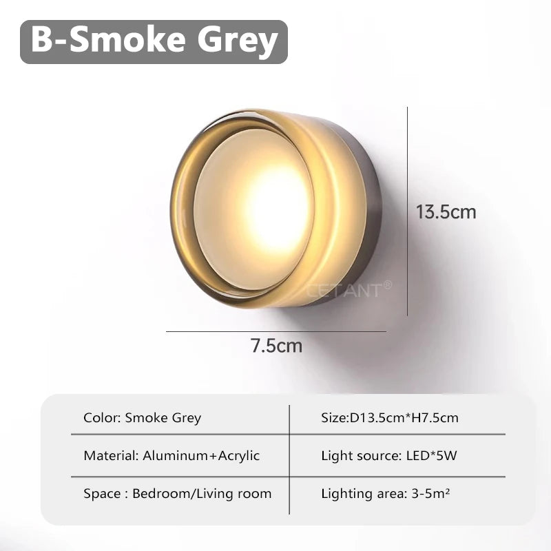 Applique murale LED ronde moderne en aluminium