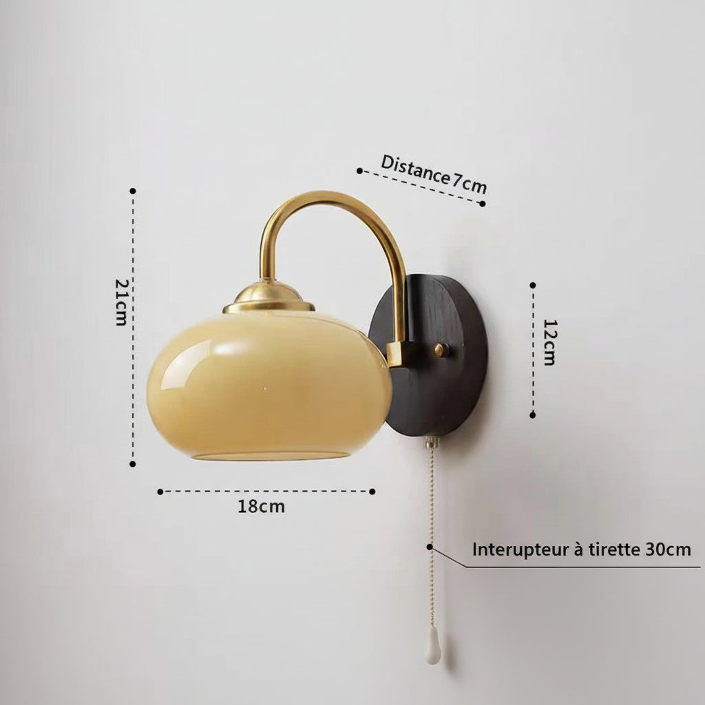 Applique Murale Design Verre & Bois