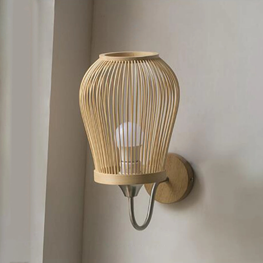 Applique murale en bambou naturel vintage
