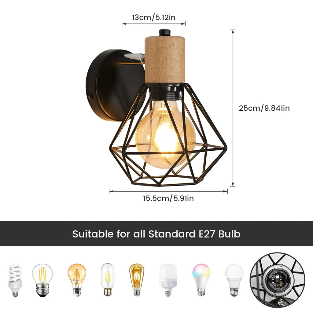 Applique murale retro noire