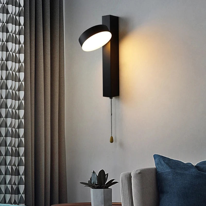 Applique murale LED scandinave – Interrupteur à tirette