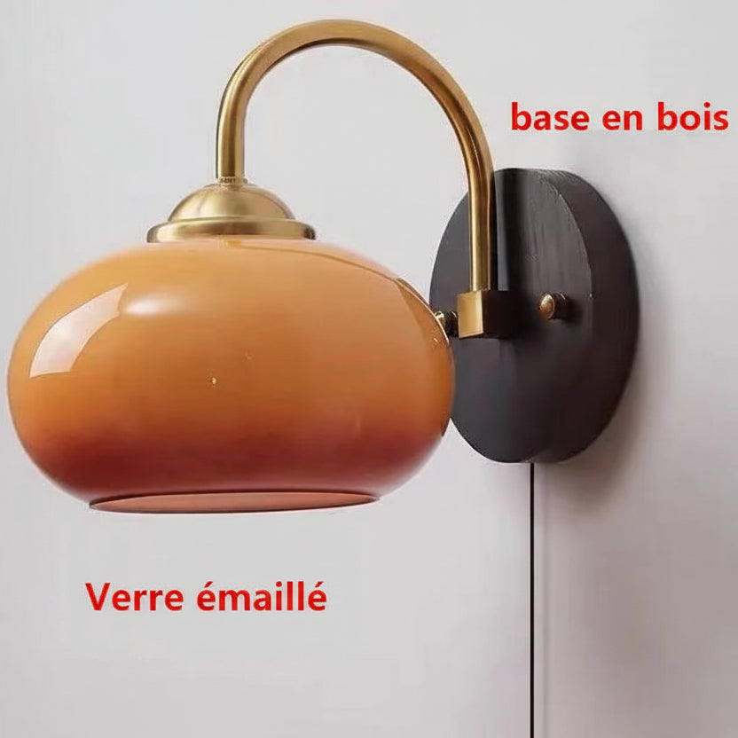 Applique Murale Design Verre & Bois