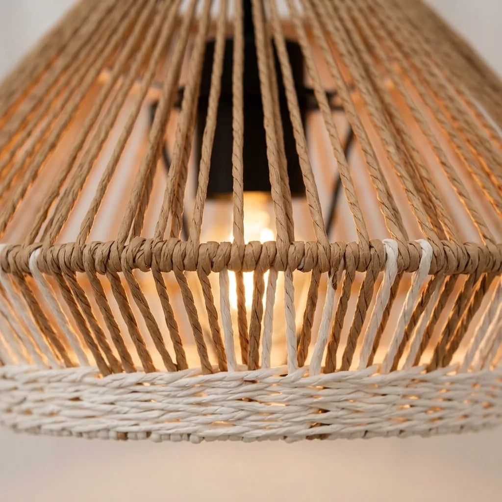 Tressage de fibres de papier vu de près