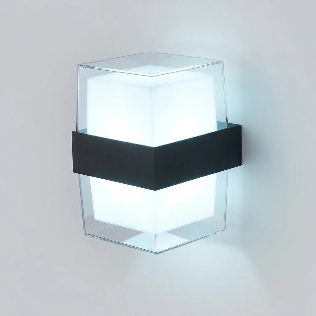 Applique murale LED carrée à bandeau noir, blanc froid