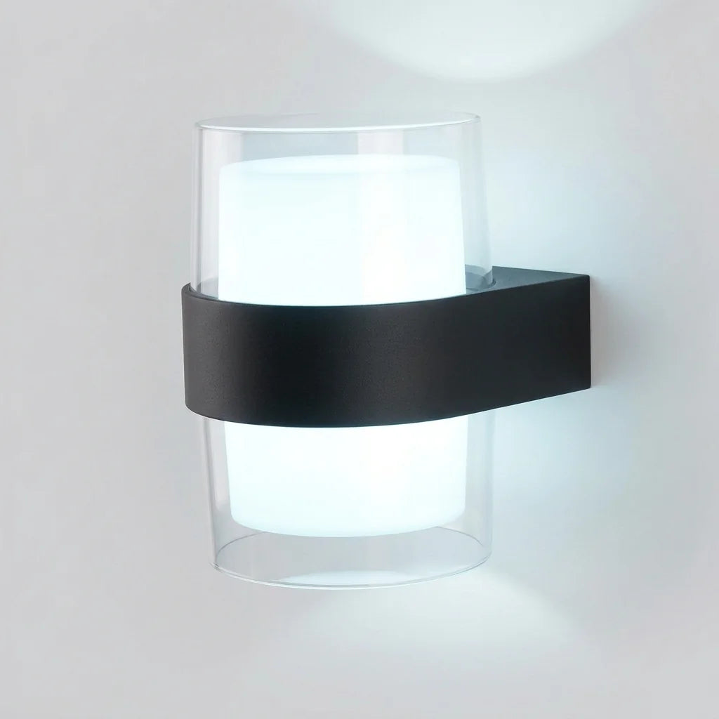 Applique murale LED ronde à bandeau noir, blanc froid