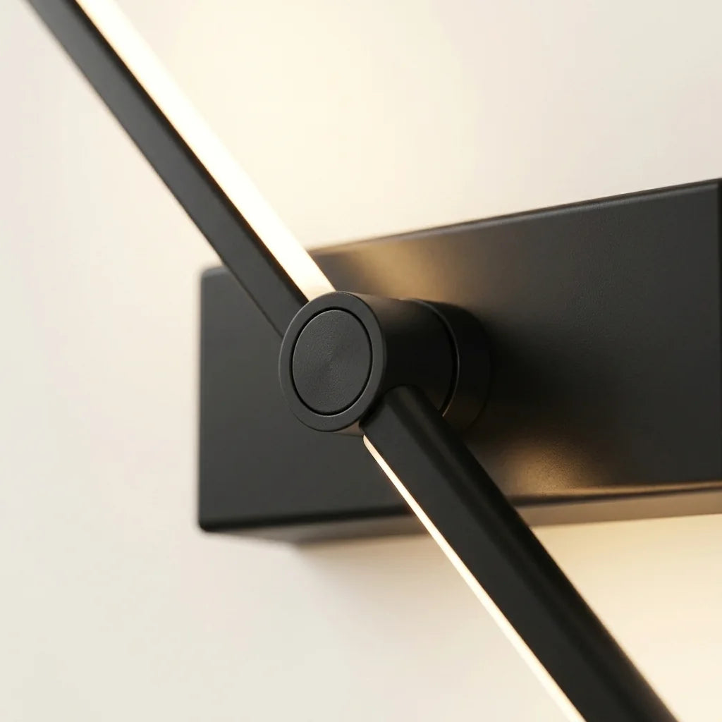 Rotule et barre LED de l'applique orientable vues de près