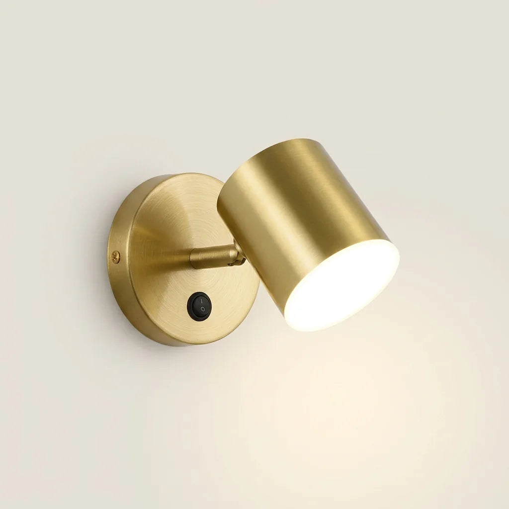 Applique liseuse LED dorée avec interrupteur, modèle A