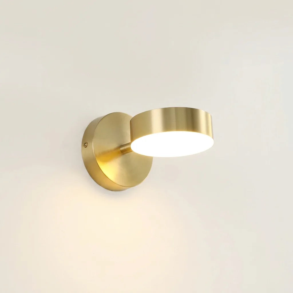 Applique liseuse LED dorée à tête plate, modèle B