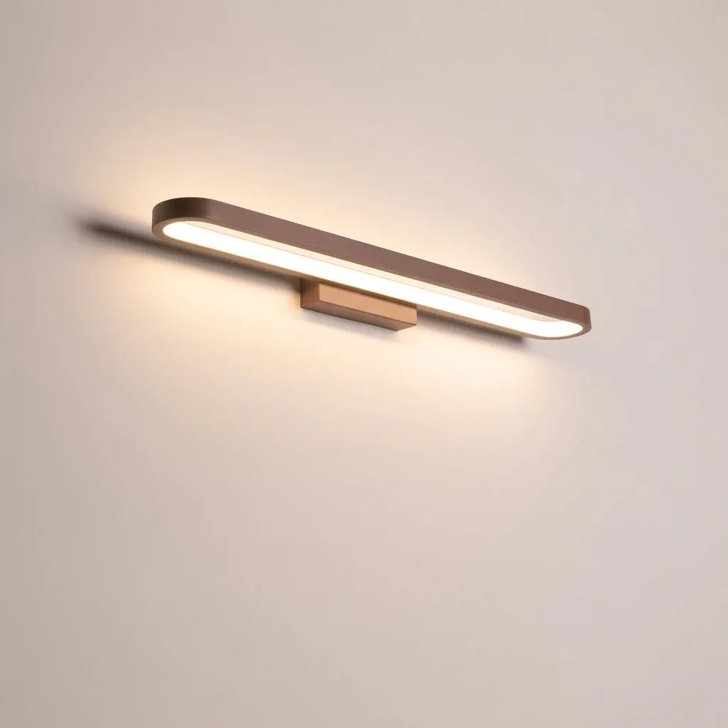 Applique miroir LED barre café, style B éclairant vers le bas, allumée