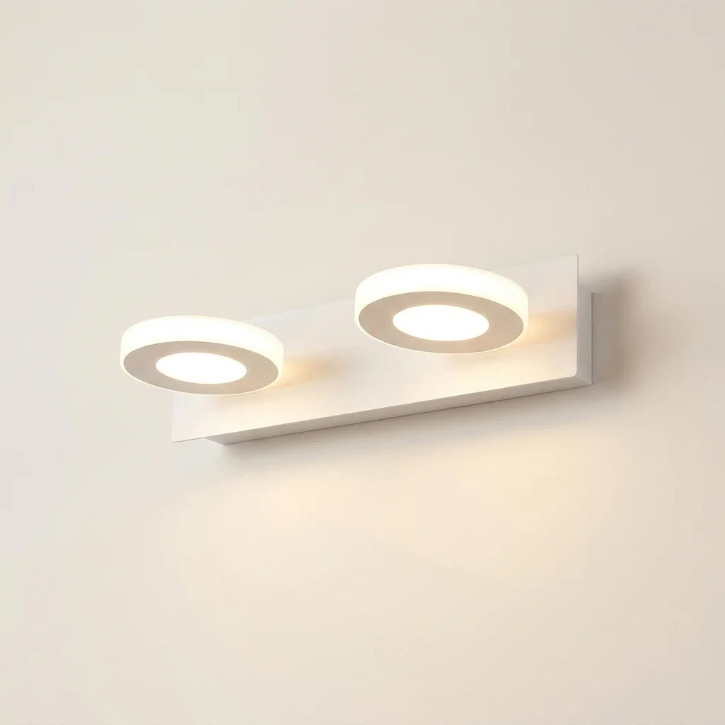 Applique murale miroir LED à 2 spots ronds orientables