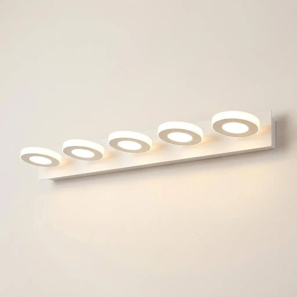 Applique murale miroir LED à 5 spots ronds orientables