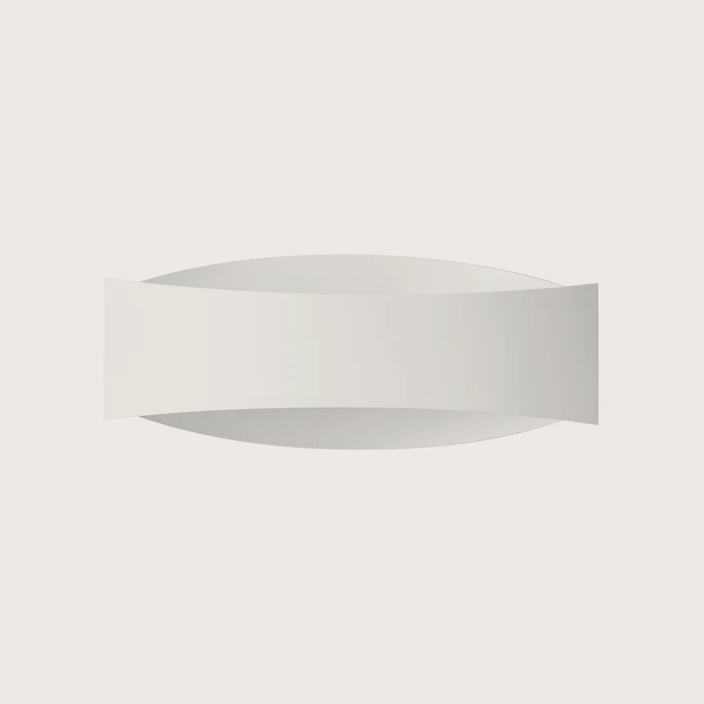 Applique murale bandeau incurvé en acier, coloris blanc