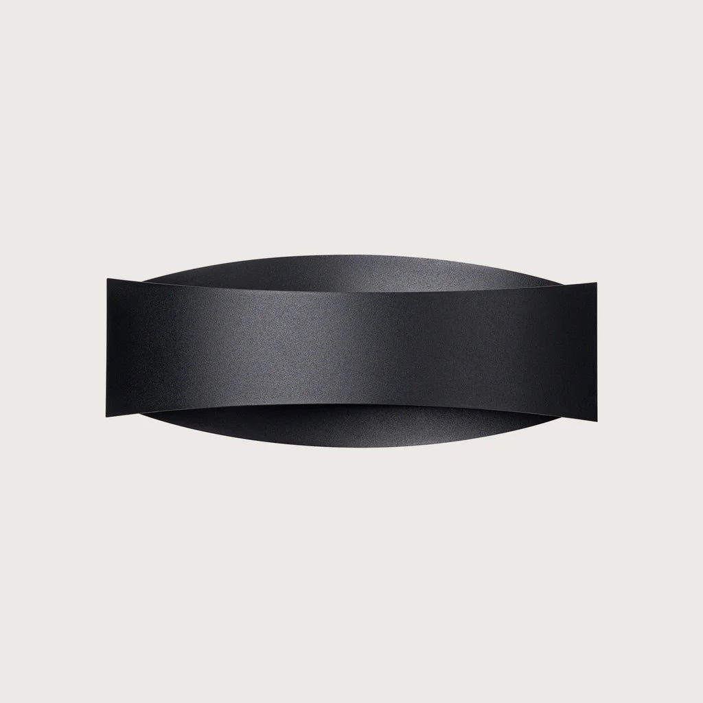 Applique murale bandeau incurvé en acier, coloris noir