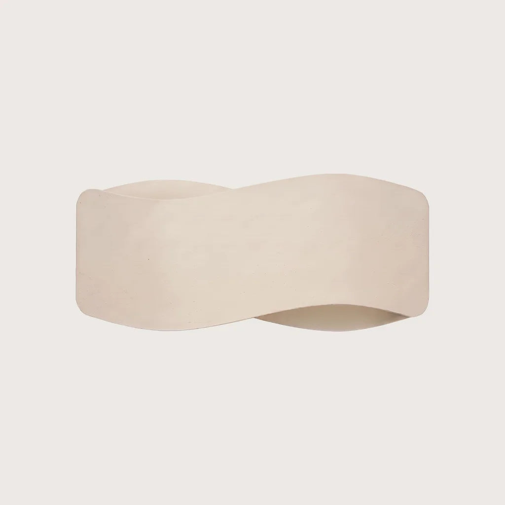 Applique murale bandeau ondulé en acier, coloris beige (30 cm)