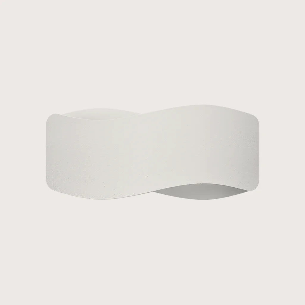 Applique murale bandeau ondulé en acier, coloris blanc (30 cm)