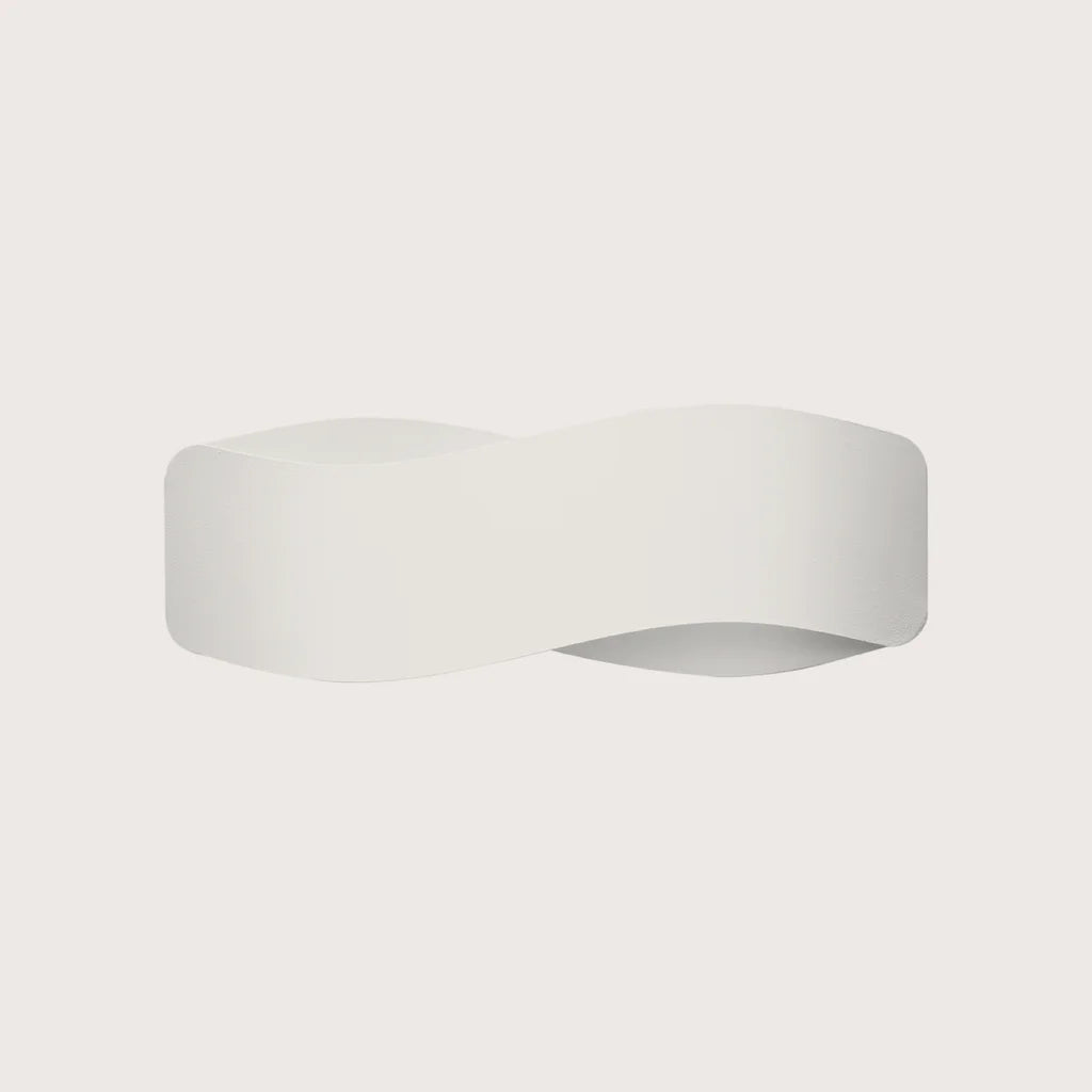 Applique murale bandeau ondulé en acier, coloris blanc (40 cm)