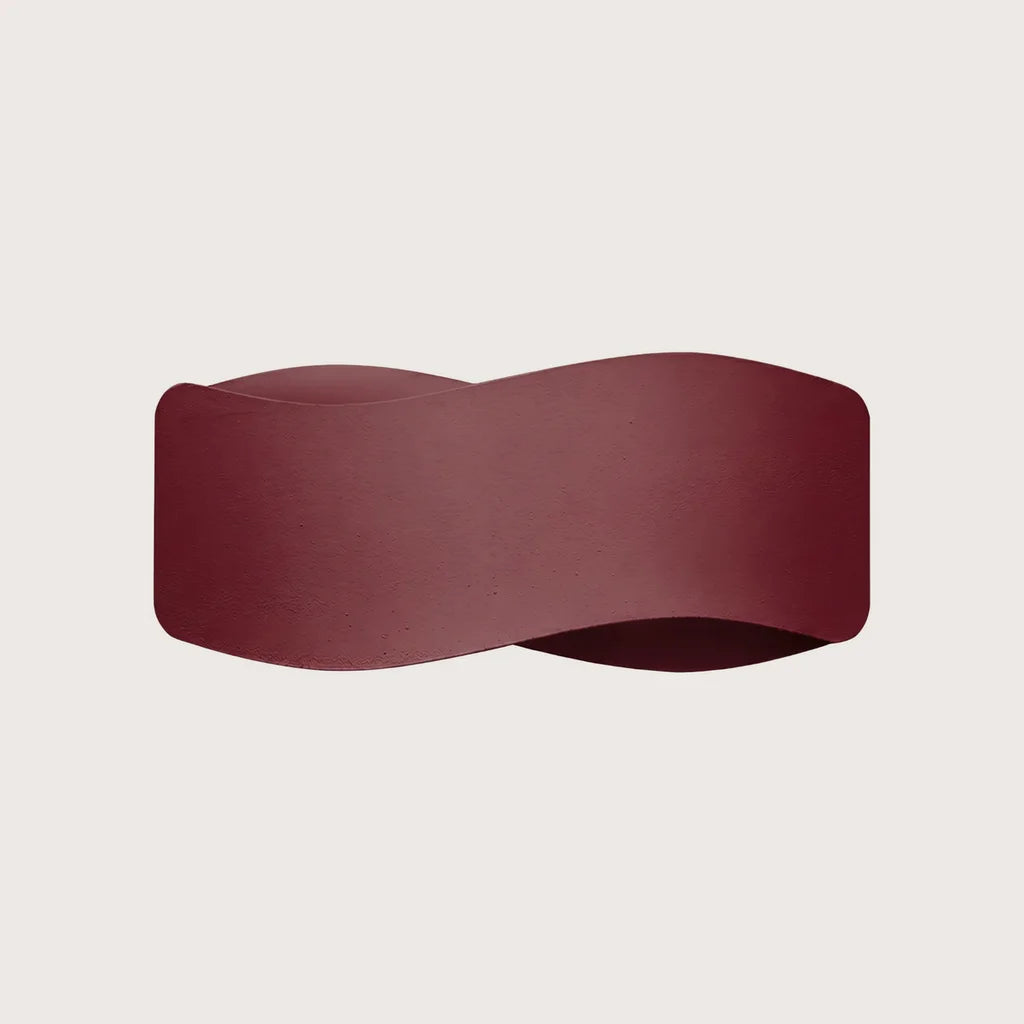 Applique murale bandeau ondulé en acier, coloris bordeaux (30 cm)