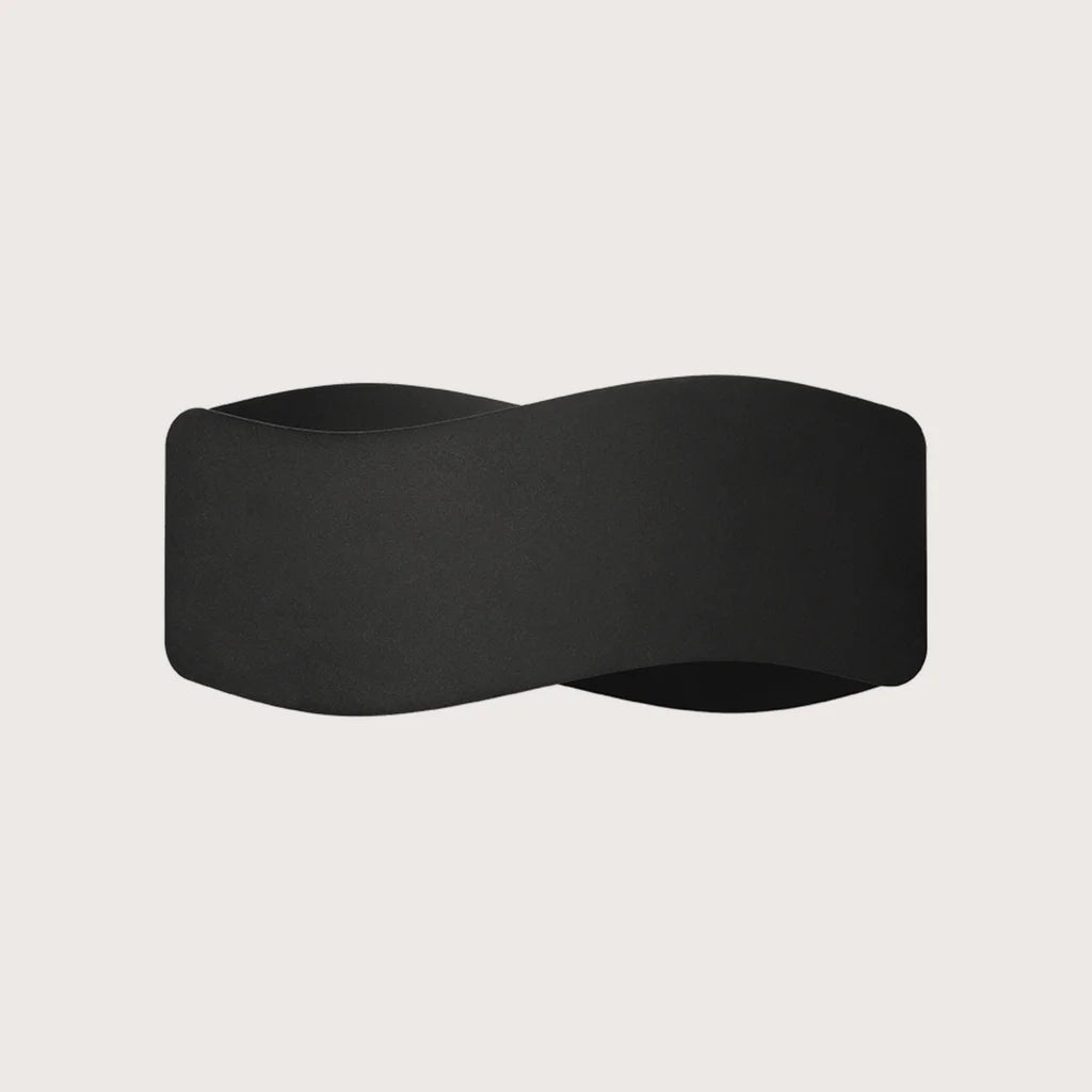 Applique murale bandeau ondulé en acier, coloris noir (30 cm)