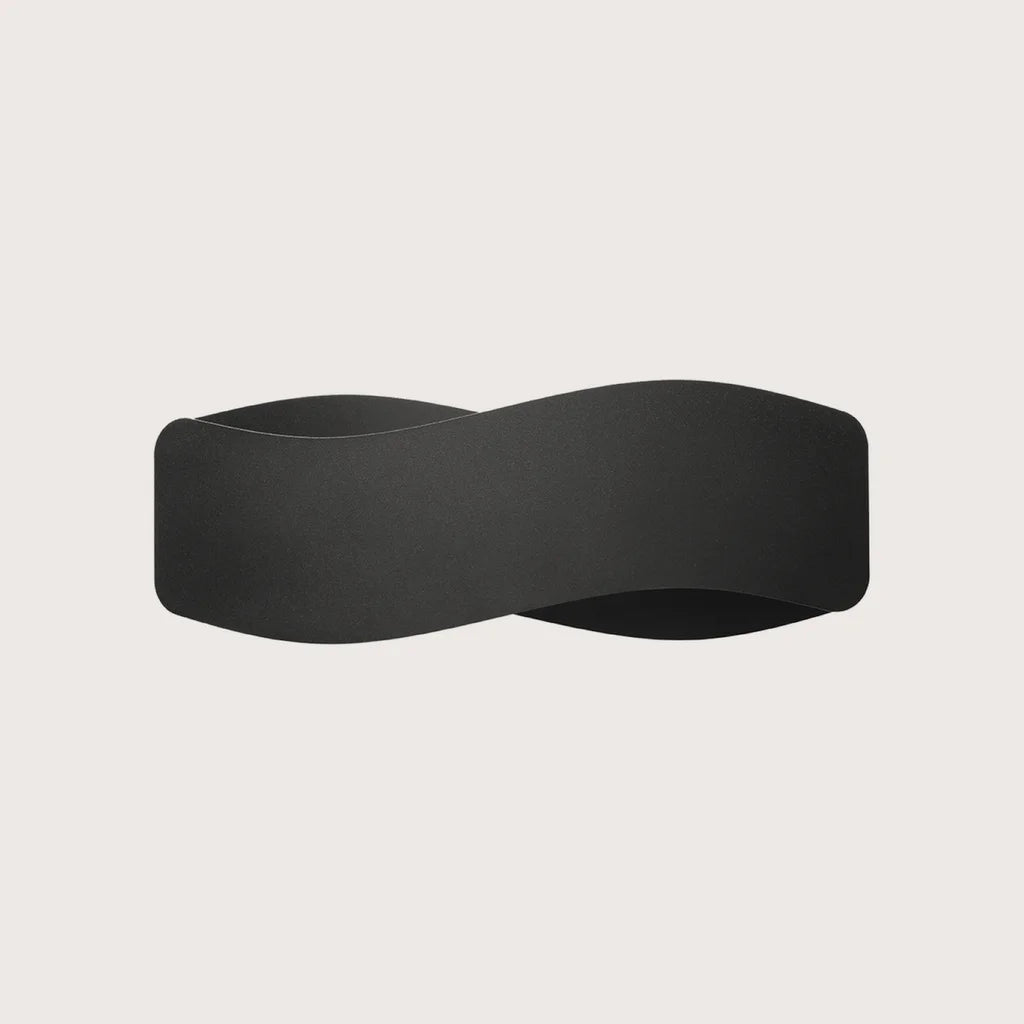 Applique murale bandeau ondulé en acier, coloris noir (40 cm)