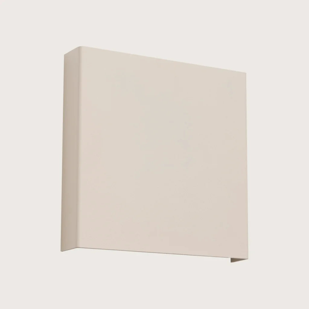 Applique murale carrée en acier, coloris beige