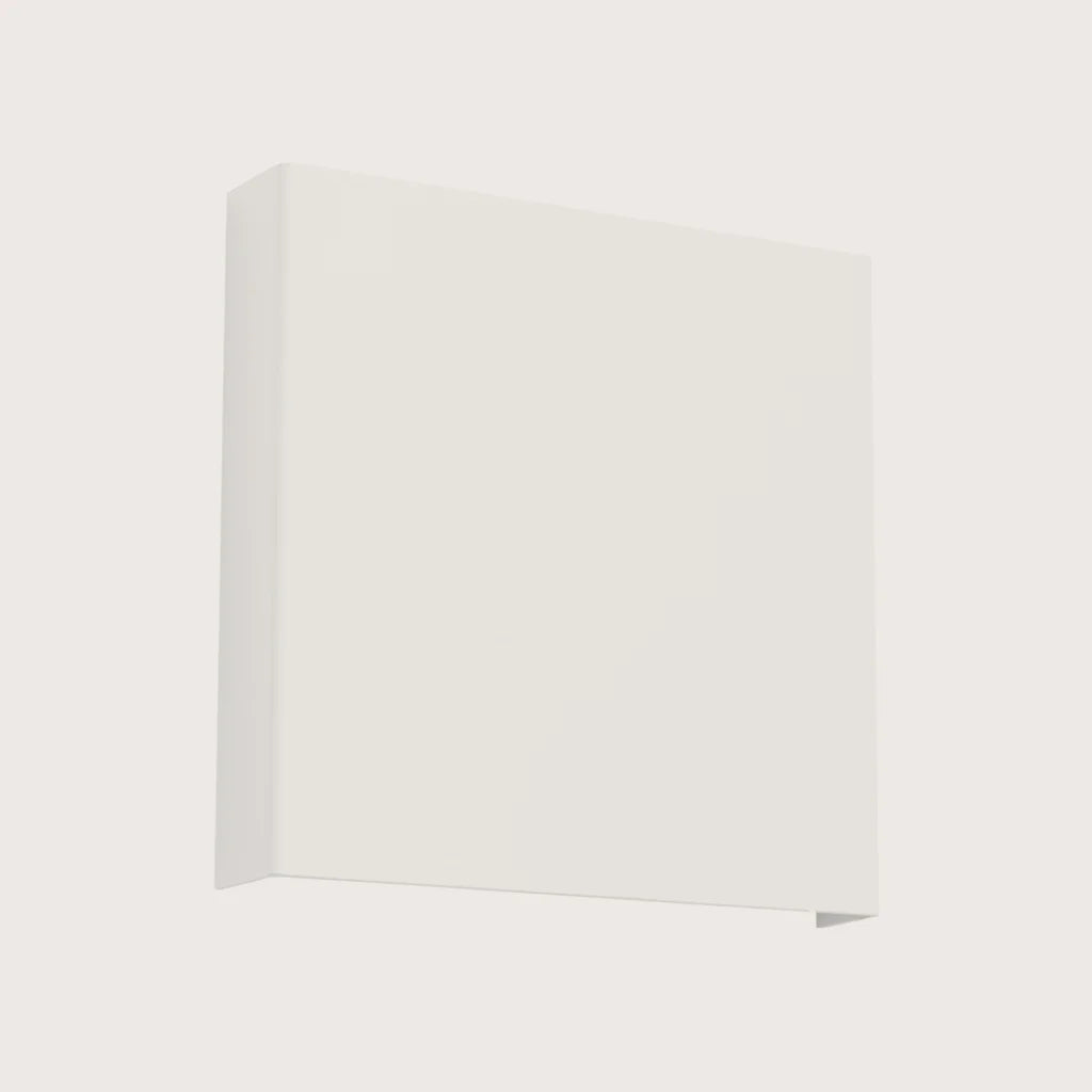 Applique murale carrée en acier, coloris blanc