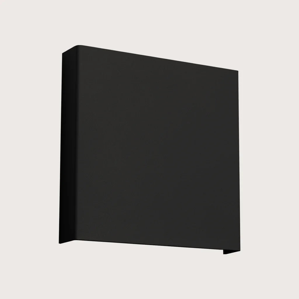 Applique murale carrée en acier, coloris noir