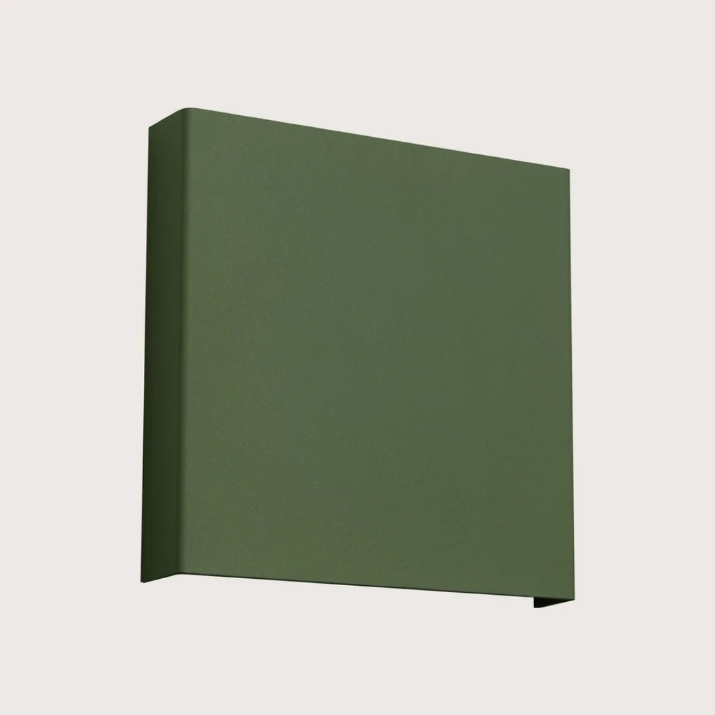 Applique murale carrée en acier, coloris vert olive