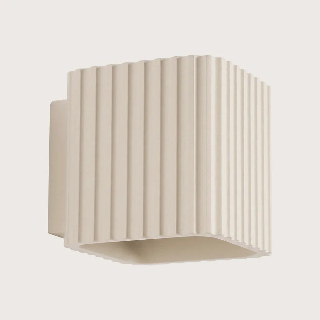 Applique murale carrée cannelée, coloris beige (G9)