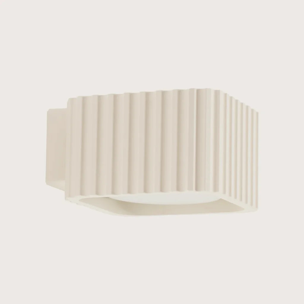 Applique murale carrée cannelée, coloris beige (GX53)