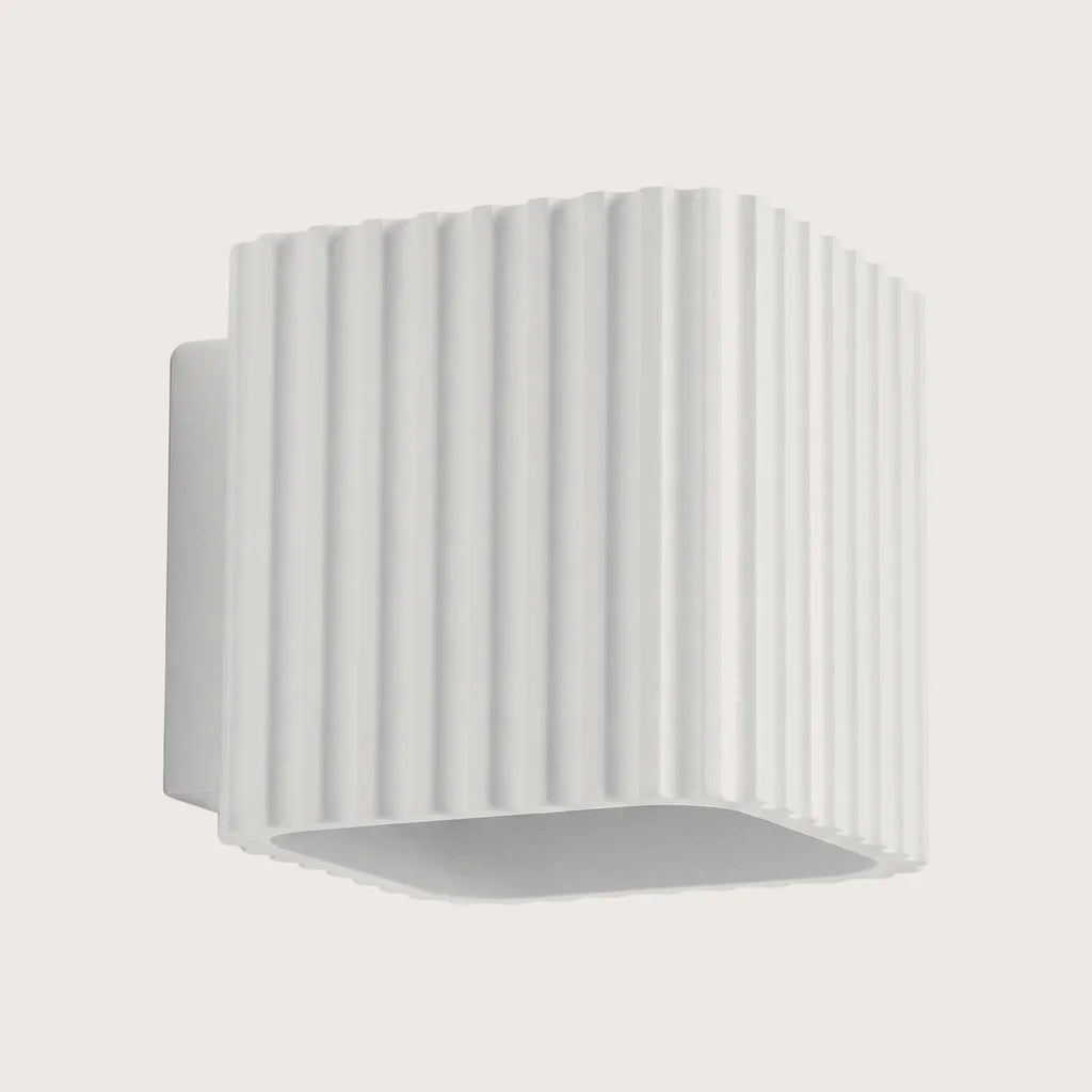 Applique murale carrée cannelée, coloris blanc (G9)