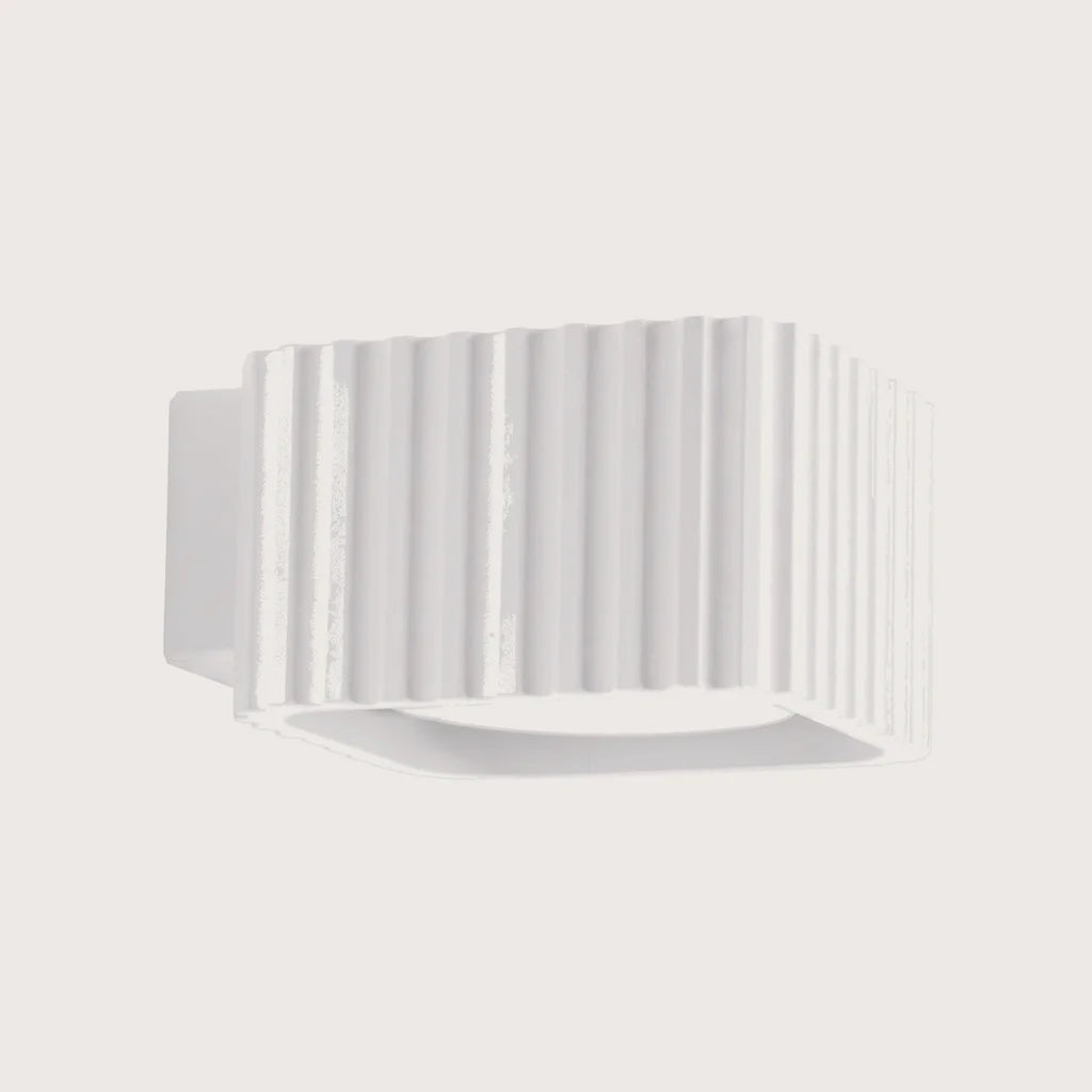 Applique murale carrée cannelée, coloris blanc (GX53)